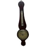 Rare late 18th century Trombetta of Norwich mahogany wheel barometer thermometer, 95cm