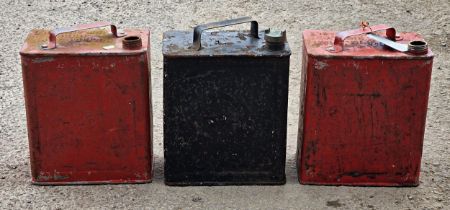 Three vintage petrol cans, H 28cm (3)