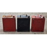 Three vintage petrol cans, H 28cm (3)