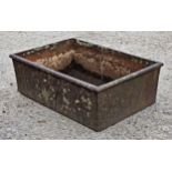 Vintage cast iron rectangular trough with rounded edges, H 21cm x W 62cm x D 42cm