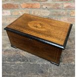 19th century Swiss rosewood cased music box, stained boxwood inlay, playing eight airs, three