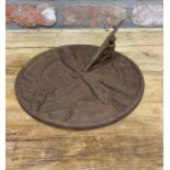 Vintage cast iron dragonfly garden sundial, D 26cm