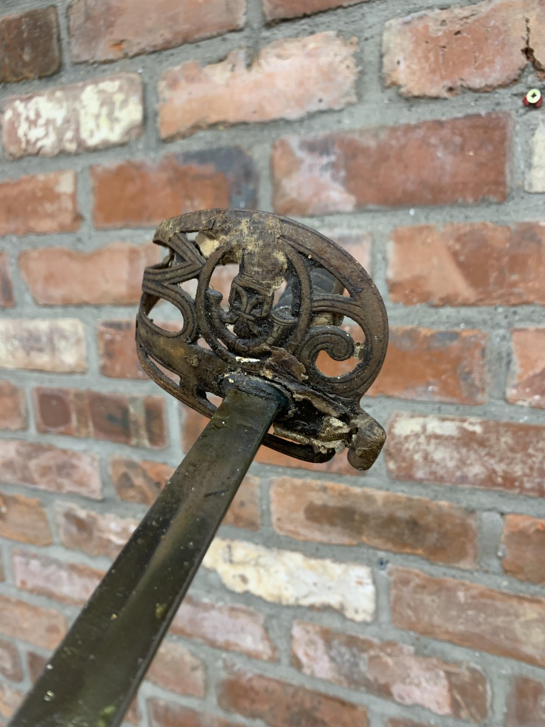 19th century dress sword and hilt, with a further small broadsword and swordstick (3) - Image 3 of 4