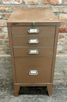 Vintage four drawer filing cabinet, H 72cm x W 34cm x D 48cm