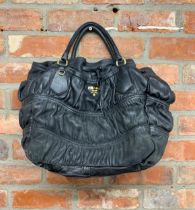 Vintage Prada Gaufre handbag, black leather