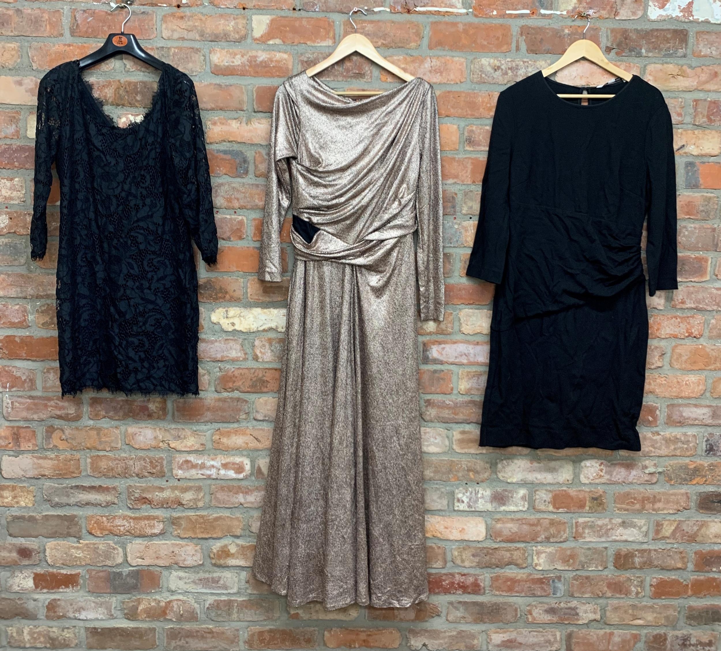 Talbot Runhof full length evening dress together with two Diane Von Furstenbuerg black dresses (3)