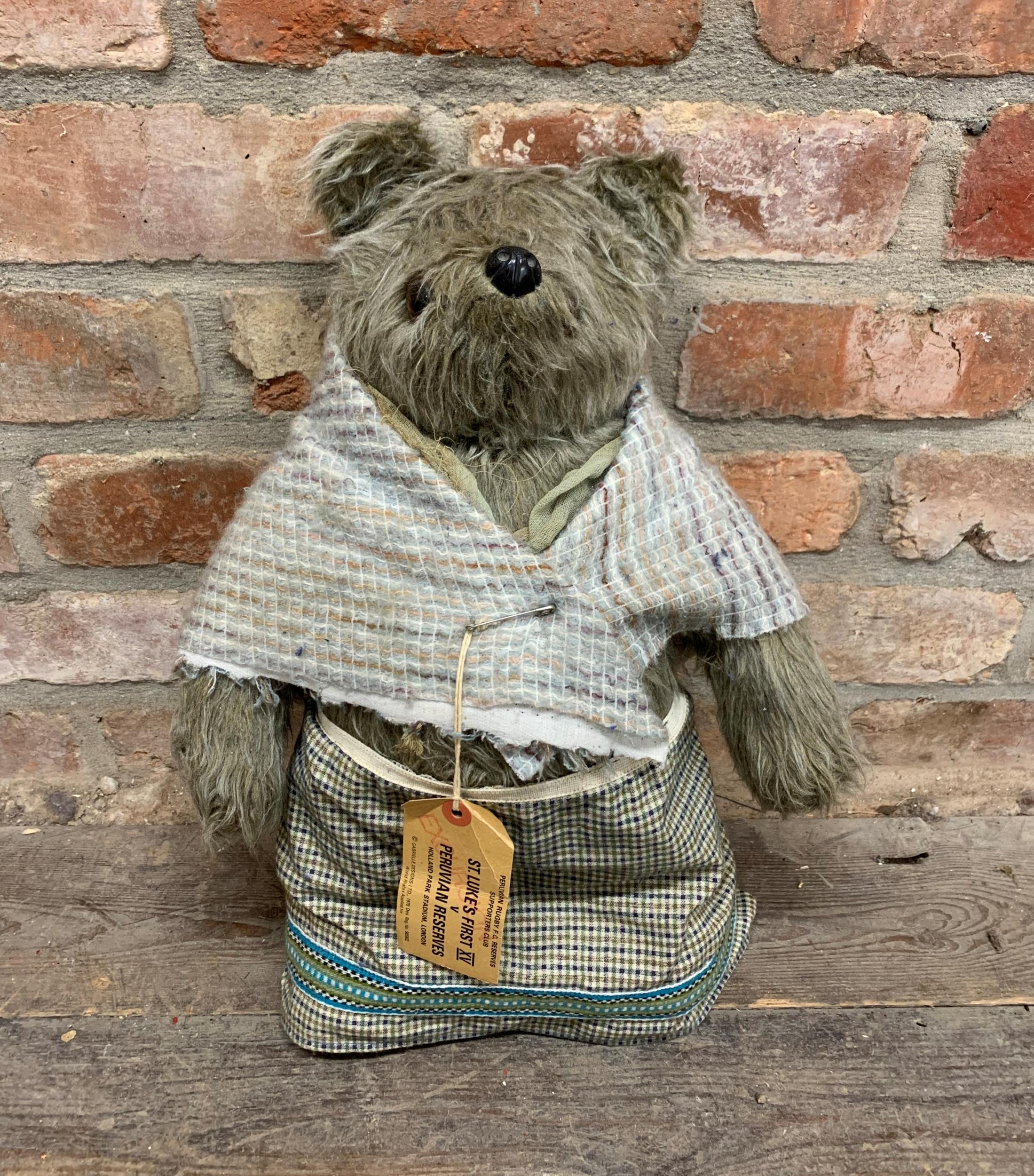 Vintage Paddington Bear Aunt Lucy By Gabrielle Designs, with original brown Peru travel label, H