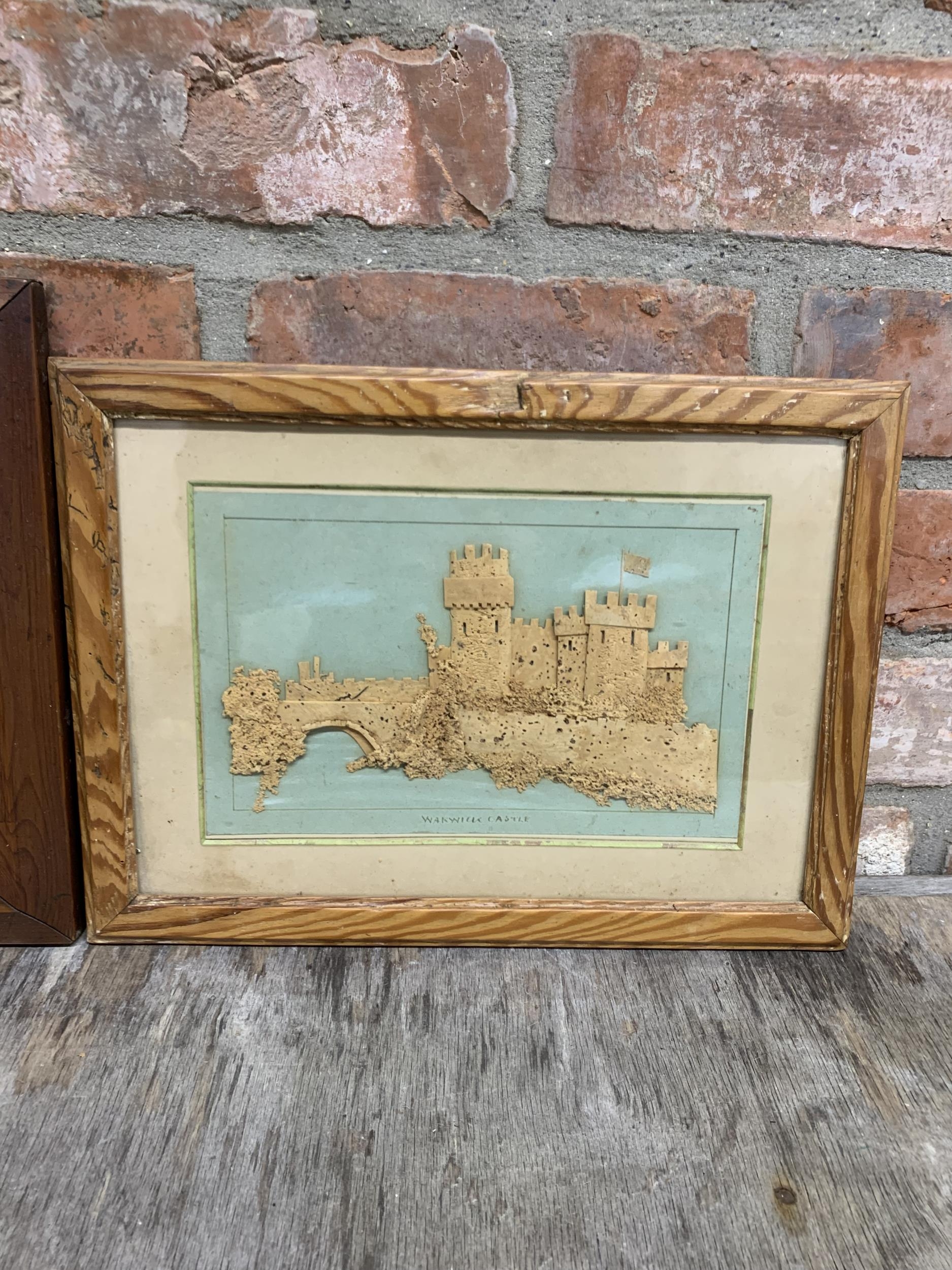 Pair of Victorian cork pictures to include Warwick Castle example, 20cm x 29cm, Framed (2) - Image 3 of 3