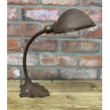 Art Deco Industrial goose neck table lamp, H 43cm