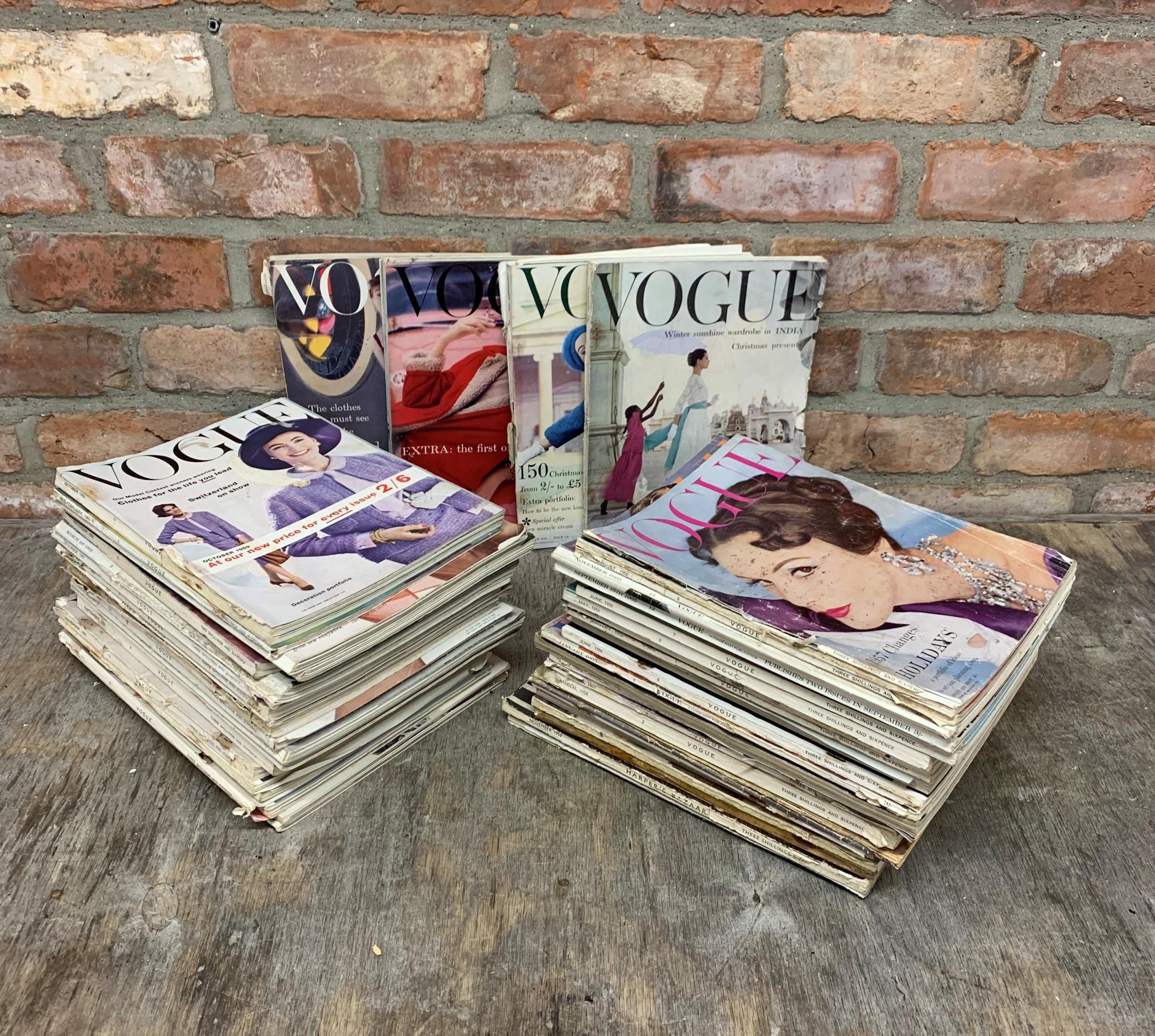 Large collection of 1950's and 1960's Vogue magazines (47)