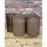 Assortment of Mid-Century railway 'waste paper' bins, Largest H x 38cm (4)