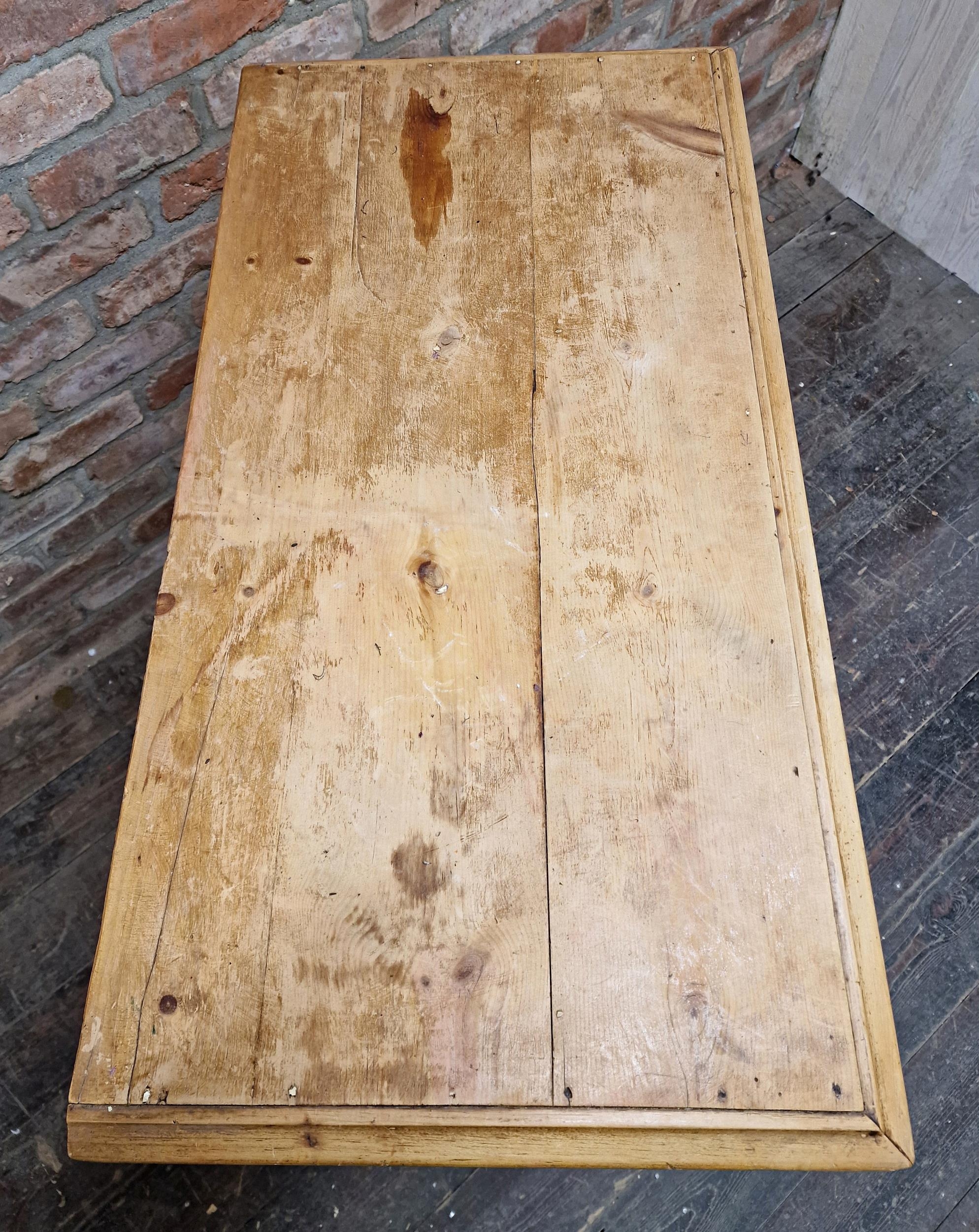 Victorian stripped pine chest of two short over three long drawers with turned wooden handles and - Image 3 of 4