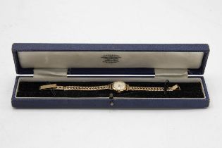 Vintage ladies 9ct dress watch by Gradus, 17 jewels incabloc movement, 16mm case with champagne dial