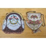 Early 20th century beaded evening purse together with one other with tasseled detail (2)