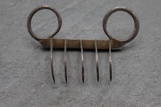 19th century Steel Indian Bagh Nakh tiger claw duster, associated with the Indian sub-continent,