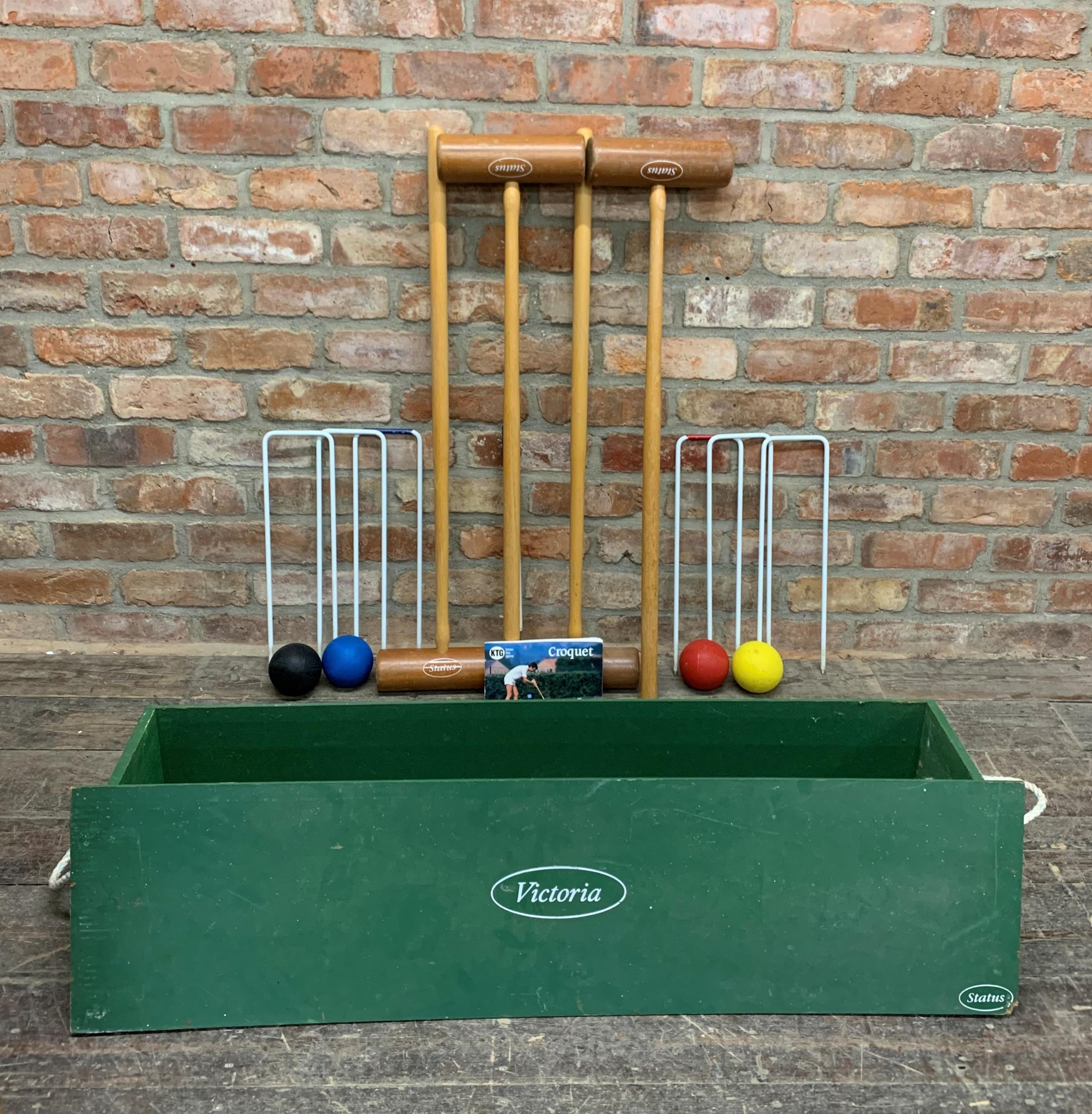 'Victoria Status' complete garden croquet set in case - Image 2 of 2