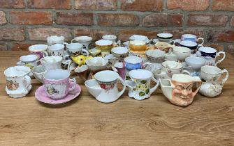 Large collection of antique ceramic shaving mugs (30)