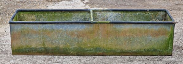 Galvanised steel water trough with rounded edge, H 42cm x W 183cm x D 49cm