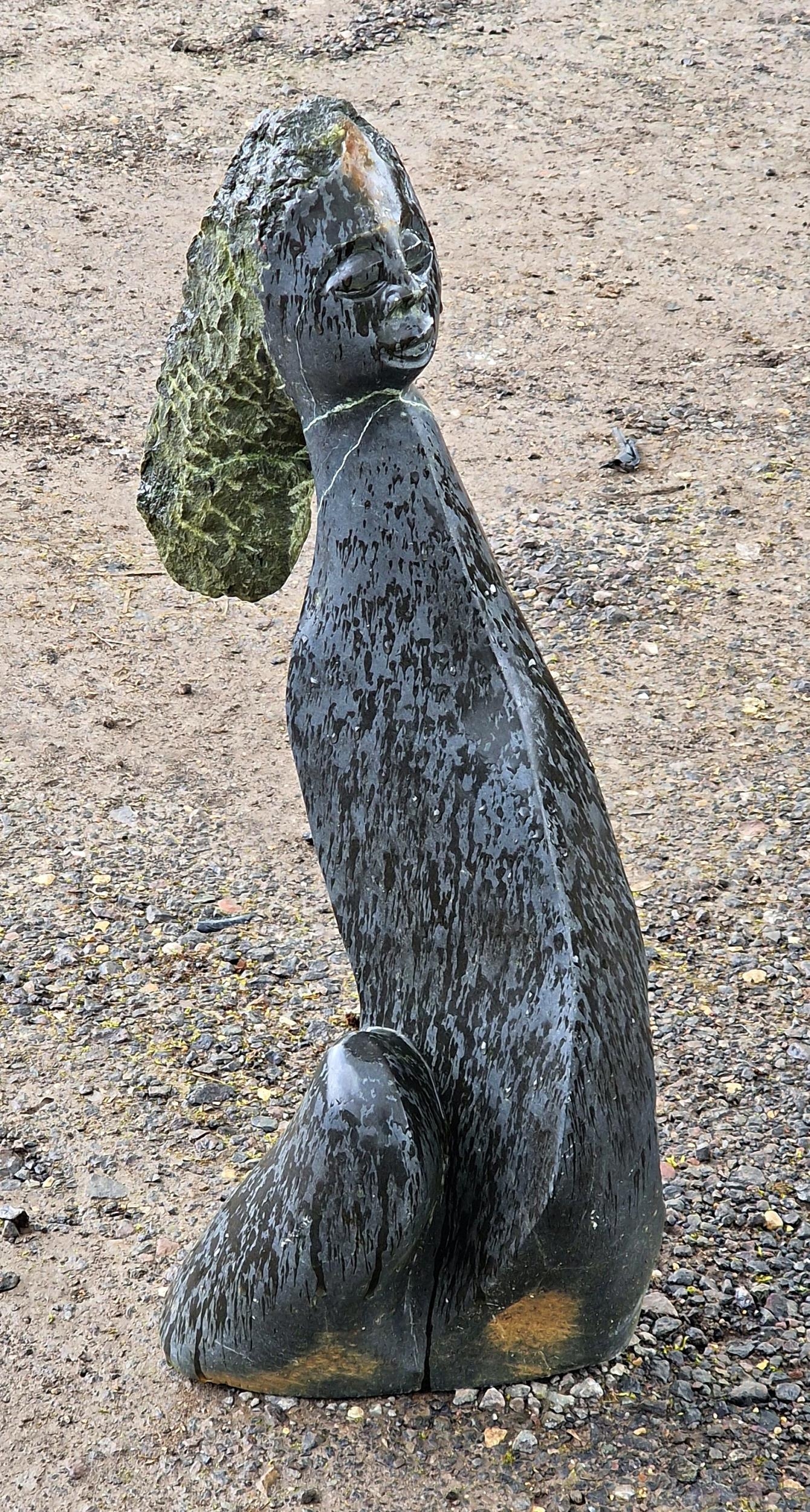 G . Matangira (Zimbabwe School) - A hardstone character sculpture, H 62cm - Image 2 of 3