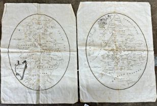 Two early 19th century printed panels - a map of Ireland published 1812 by Laurie and Whittle and