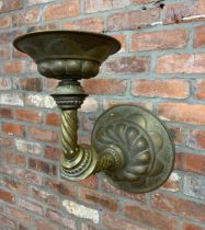 Impressive brass cornucopia wall sconce for three light fitting, H 50cm x D 50cm