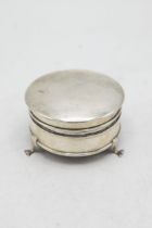 Edwardian silver ring box, hinged lid enclosing mirror and fitted interior, maker marks rubbed,