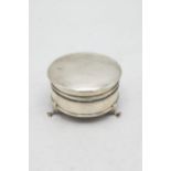 Edwardian silver ring box, hinged lid enclosing mirror and fitted interior, maker marks rubbed,