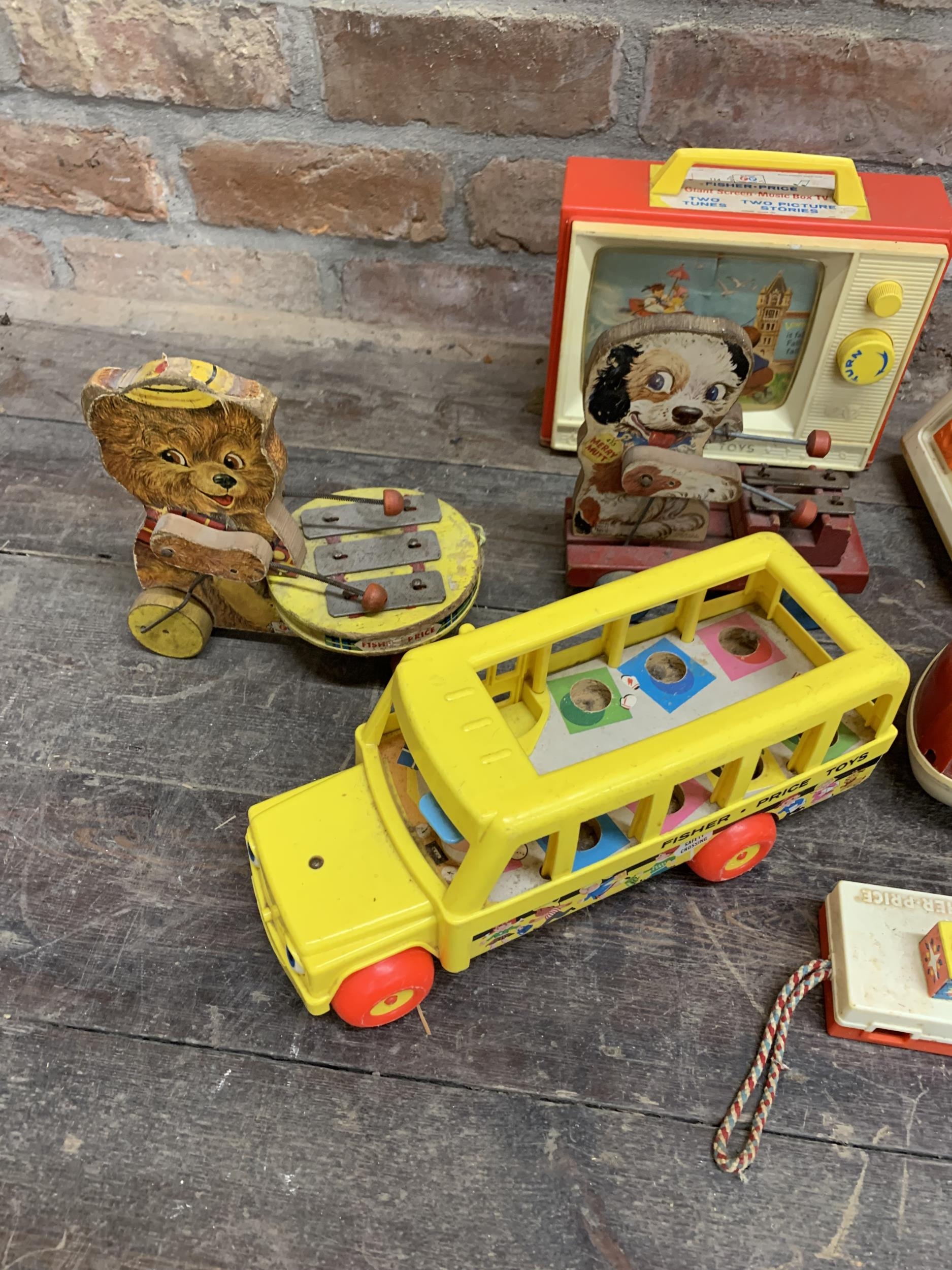 Quantity of vintage Fisher Price children's toys to include pull along musical examples and early - Image 2 of 4