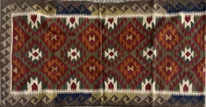 Maimana Kilim runner, 394 x 90cm