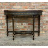 Well painted antique style d-end console table, H 82cm x W 115cm