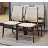 Johannes Andersen - set of four dining chairs, teak frames, original tweed like upholstery (4)