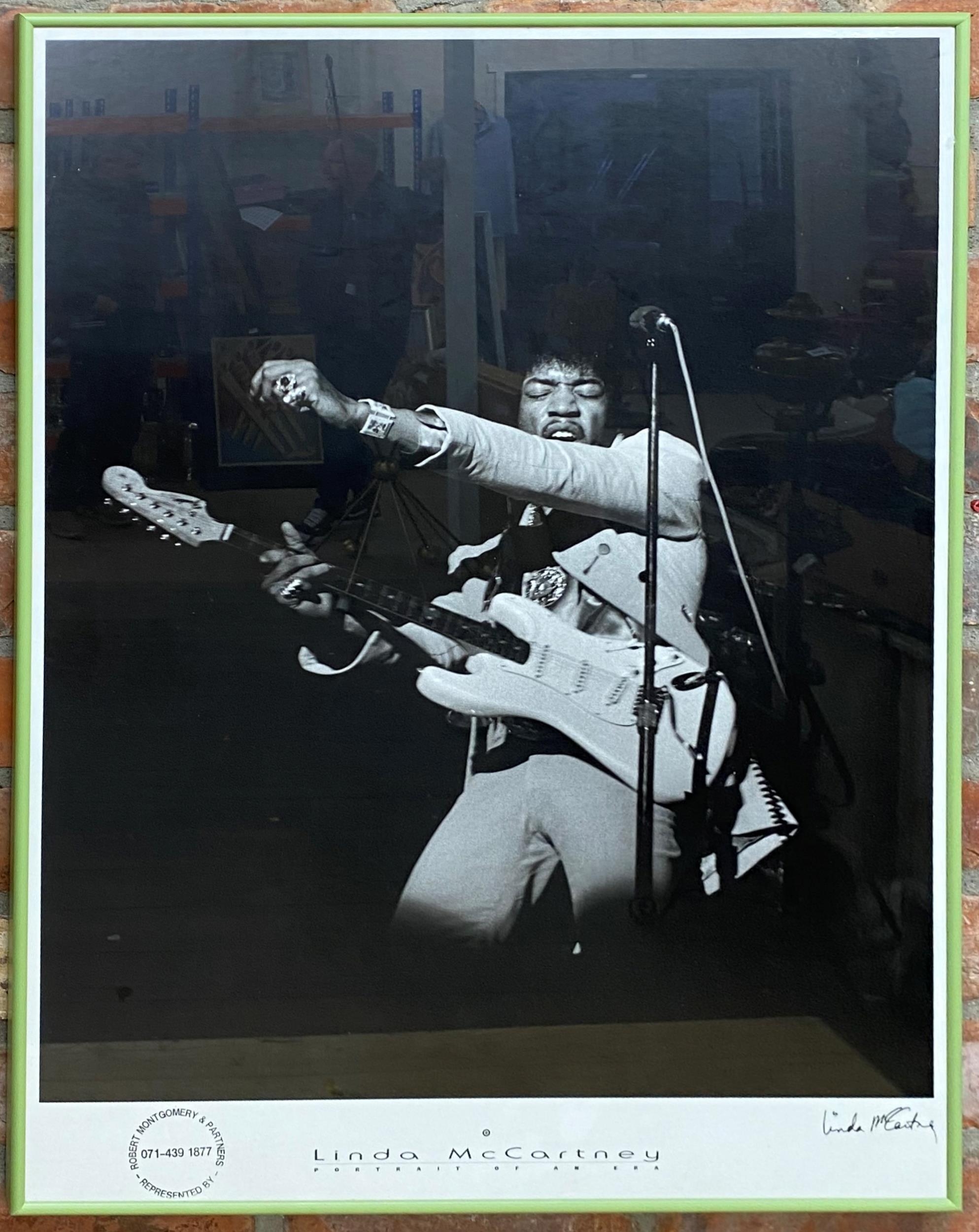 Linda McCartney (1941-1998) - Jimi Hendrix, with stamp 'Represented by Robert Montgomery &