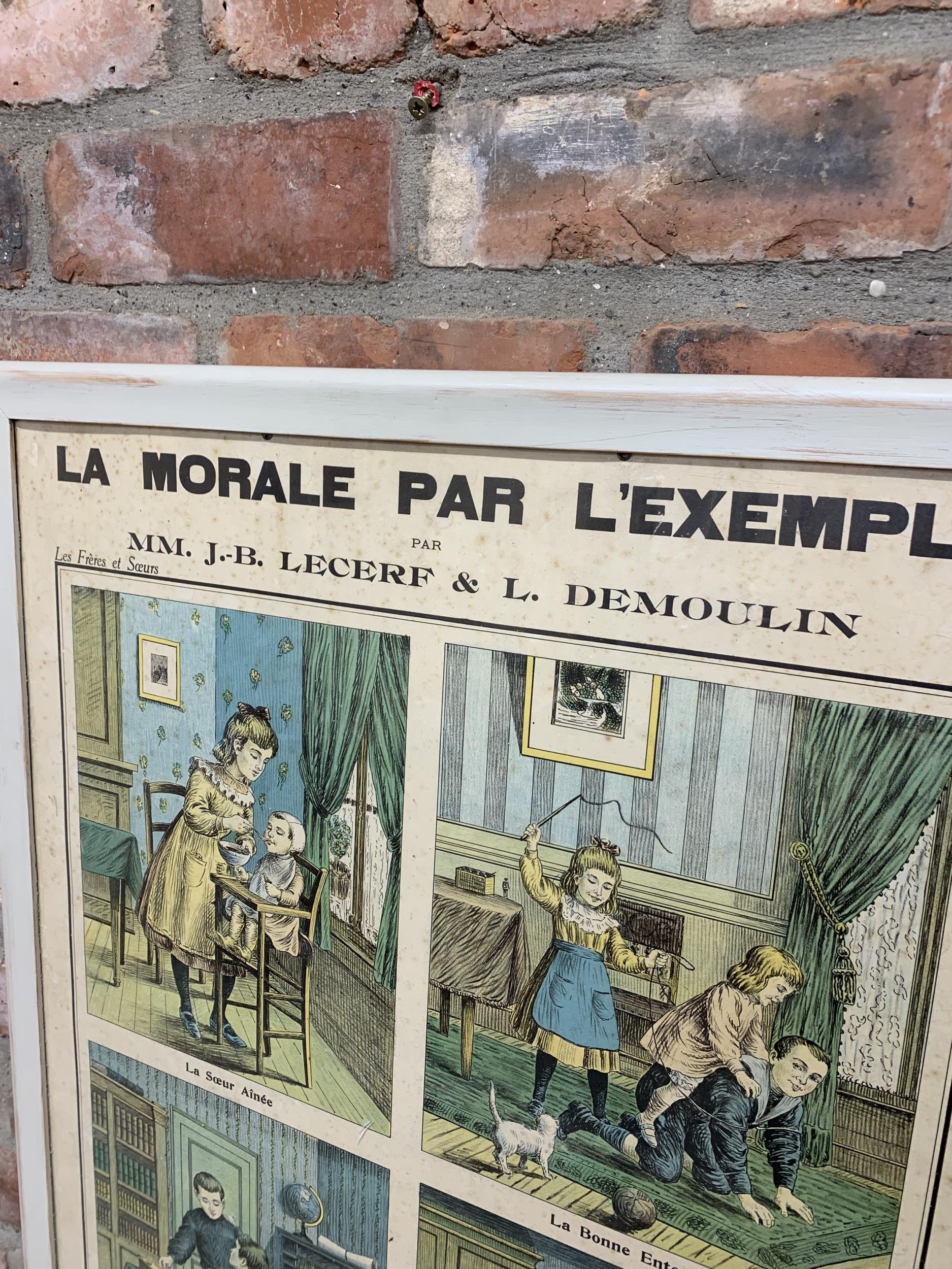 Early 20th century 'Morality By Example' French school poster, 80cm x 60cm - Bild 3 aus 5