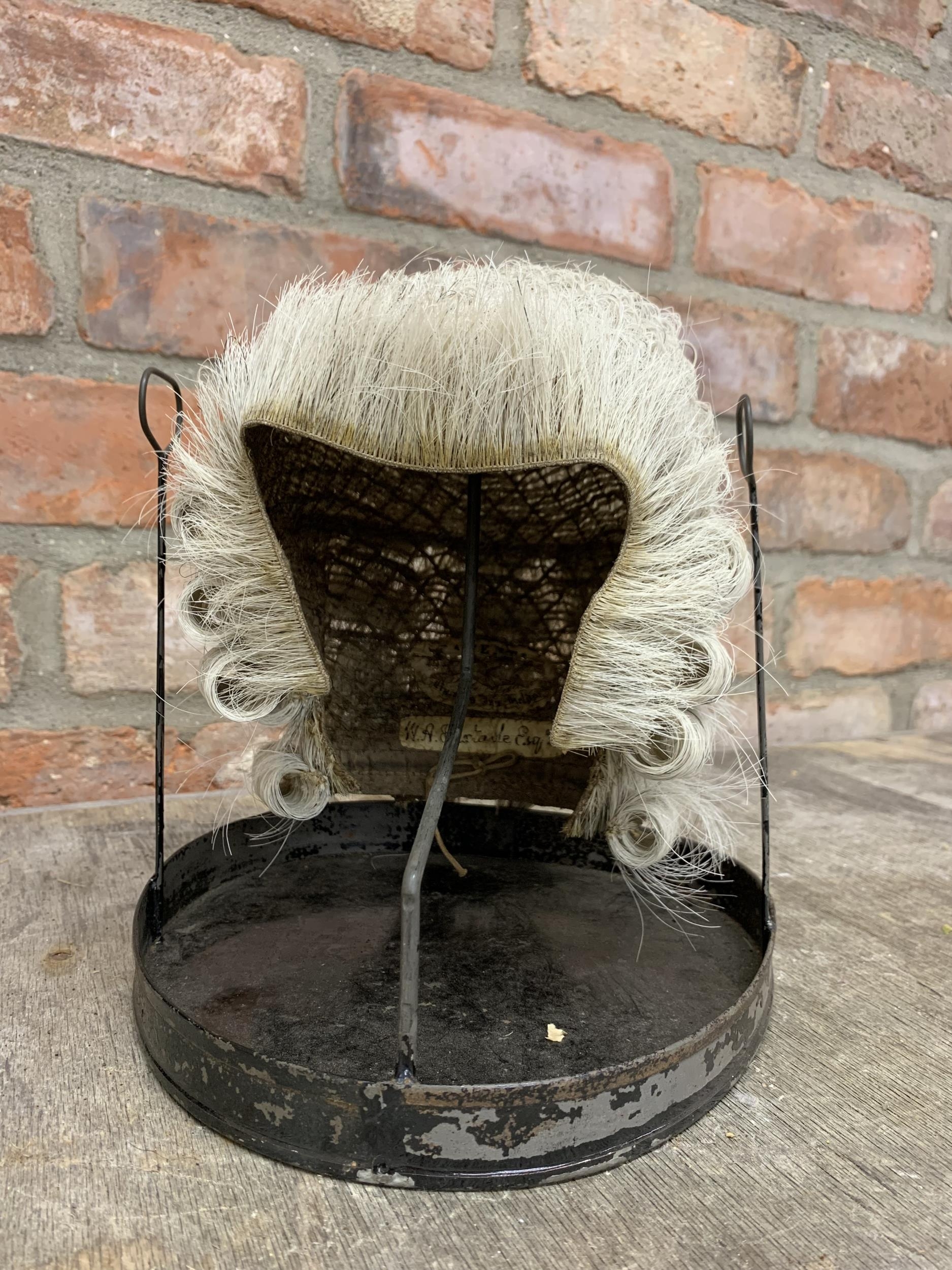Victorian Ravenscroft horse hair barrister wig in original "Weymouth" tin, the tin includes its - Image 2 of 5