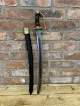 Victorian Constabulary / Prison Wardens short sword with wooden handle, curved fullered blade and