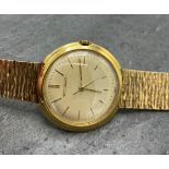 Vintage 18ct Jaeger-Le-Coultre gents dress watch, 35mm case, champagne dial with gilt hands and