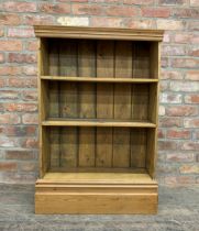 Antique reclaimed pine cottage freestanding bookcase, H 104cm x W 69cm