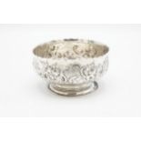 Victorian silver pedestal dish, chased with flowers, maker DJ & C Houle, London 1854, 12.5cm