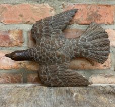 Antique hand carved Black Forest wooden dove carving, 37cm