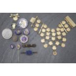 A collection of silver and other coin brooches and other jewellery (13)