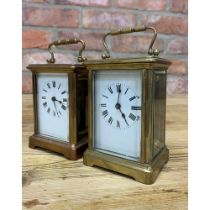 Two brass cased carriage clocks, in working order with keys (2)