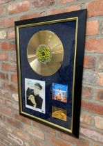 Framed Elton John 'One Night Only' gold disc autographed display, 77cm x 54cm