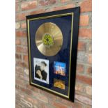 Framed Elton John 'One Night Only' gold disc autographed display, 77cm x 54cm