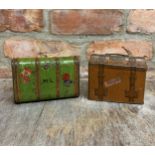 Two antique luggage themed biscuit tins to include Macfarlane Lang and Carr & Co examples (2)