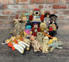 Quantity of mixed teddys and plushes to include Semco ltd Mickey Mouse, Yogi Bear and early mohair