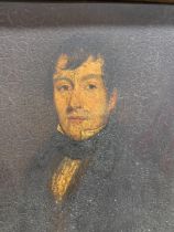 19th century school - bust portrait of a gentleman, oil on board, 33cm x 28cm, framed