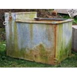 Vintage galvanised steel water tank, H 73cm x W 92cm x D 63cm