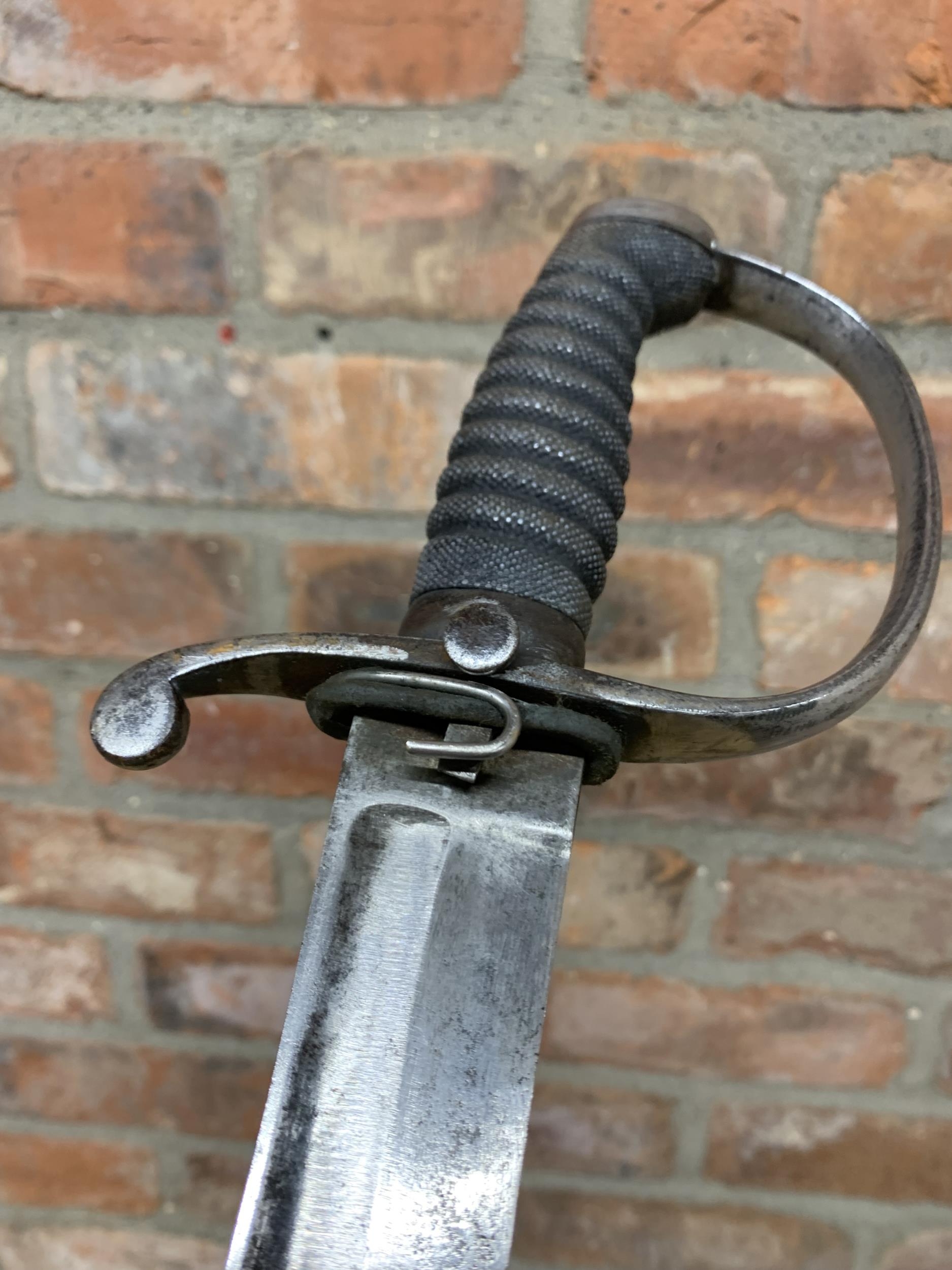 Victorian Constabulary / Prison Wardens short sword with curved fullered blade and shagreen grip, - Image 2 of 2