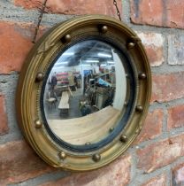 Regency style convex wall mirror, D 26cm