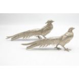 Pair of plated pheasants, 28cm long (2)